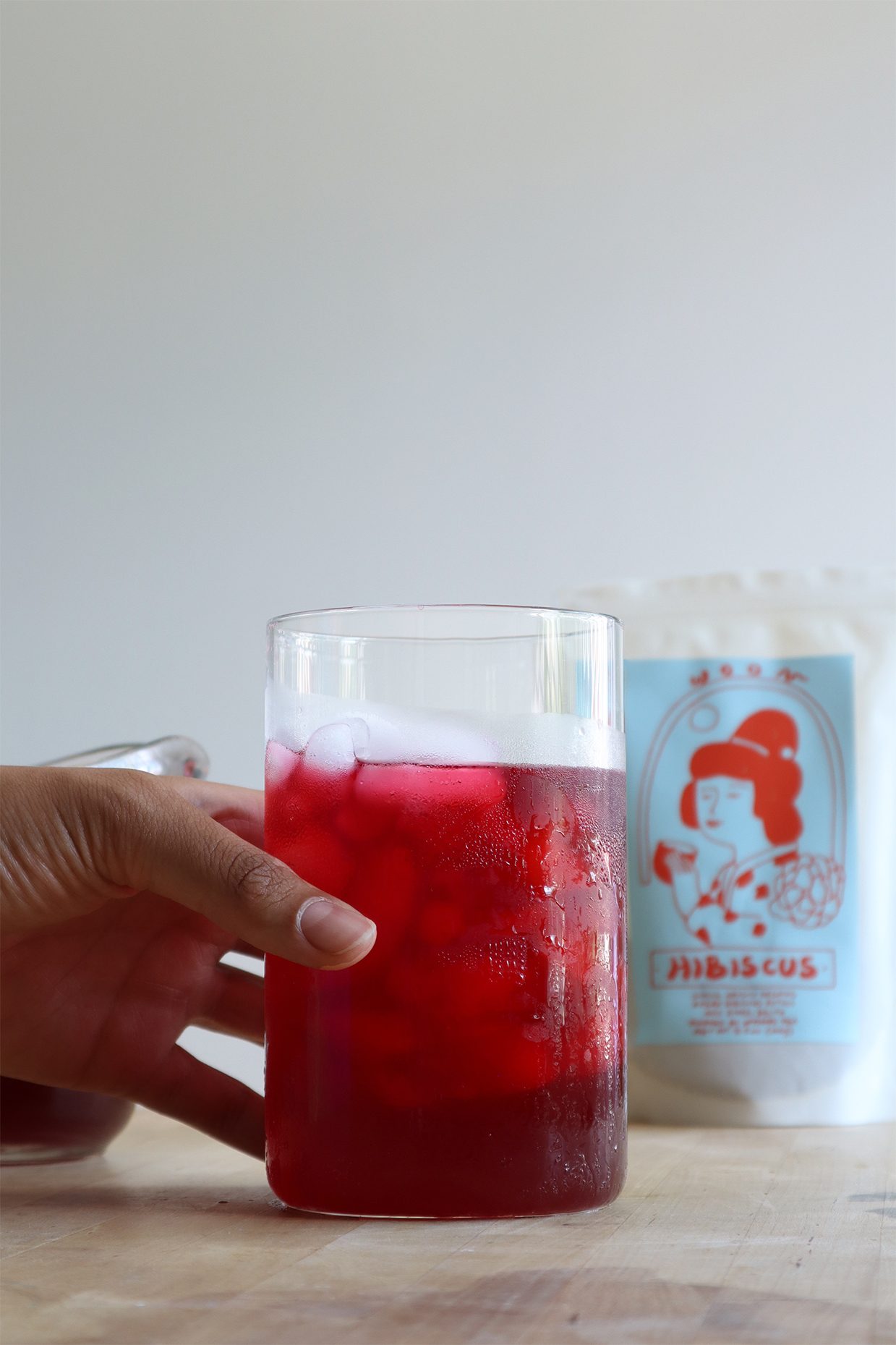 Glass of iced hibiscus tea