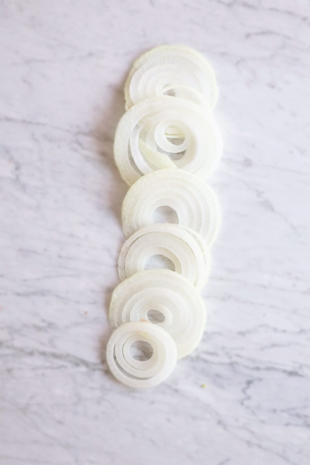 Sliced onions ready for the skillet